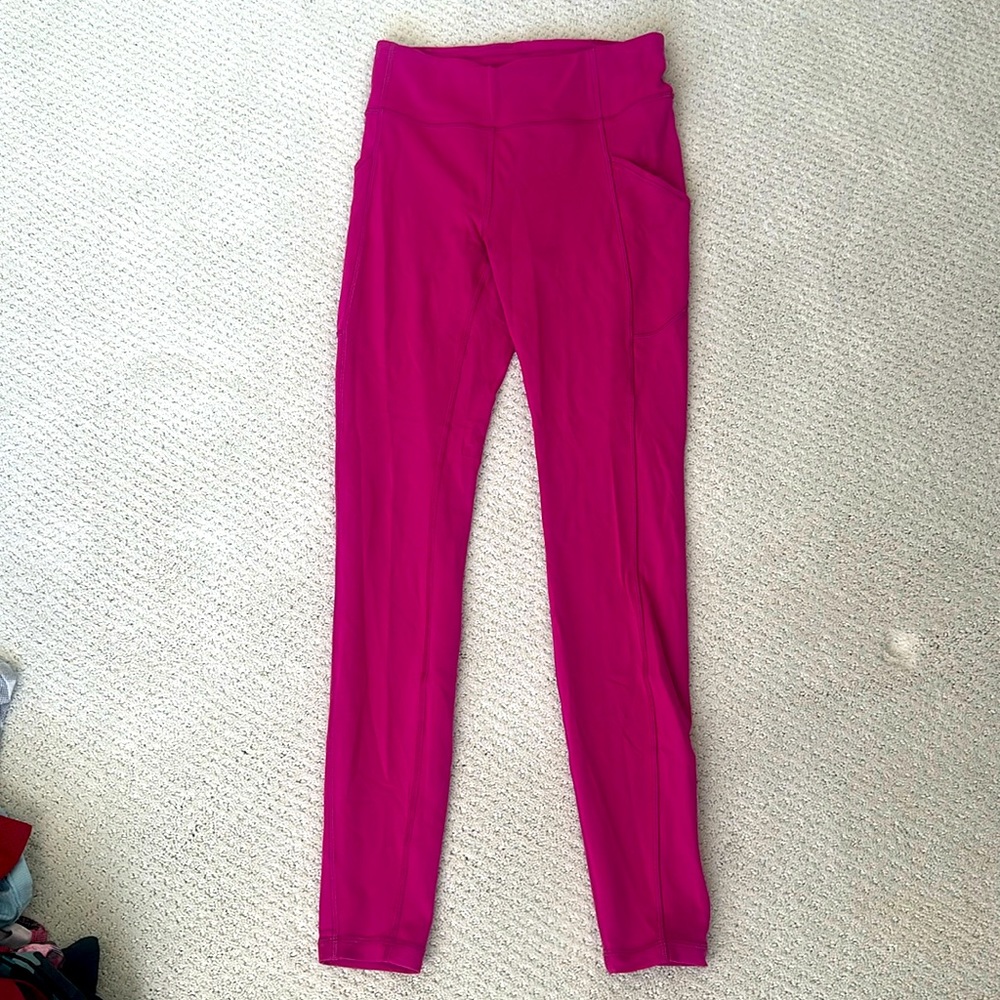Lululemon Wonder train leggings, high rise with pocket, 25”